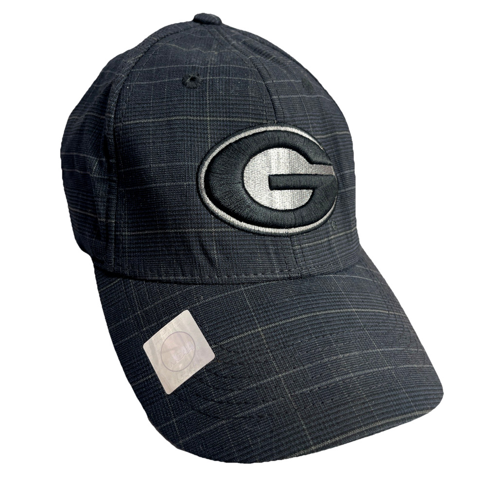 Georgia Bulldogs G Hat Cap Plaid Embroidered Black UGA NCAA Adjustable Hook Loop